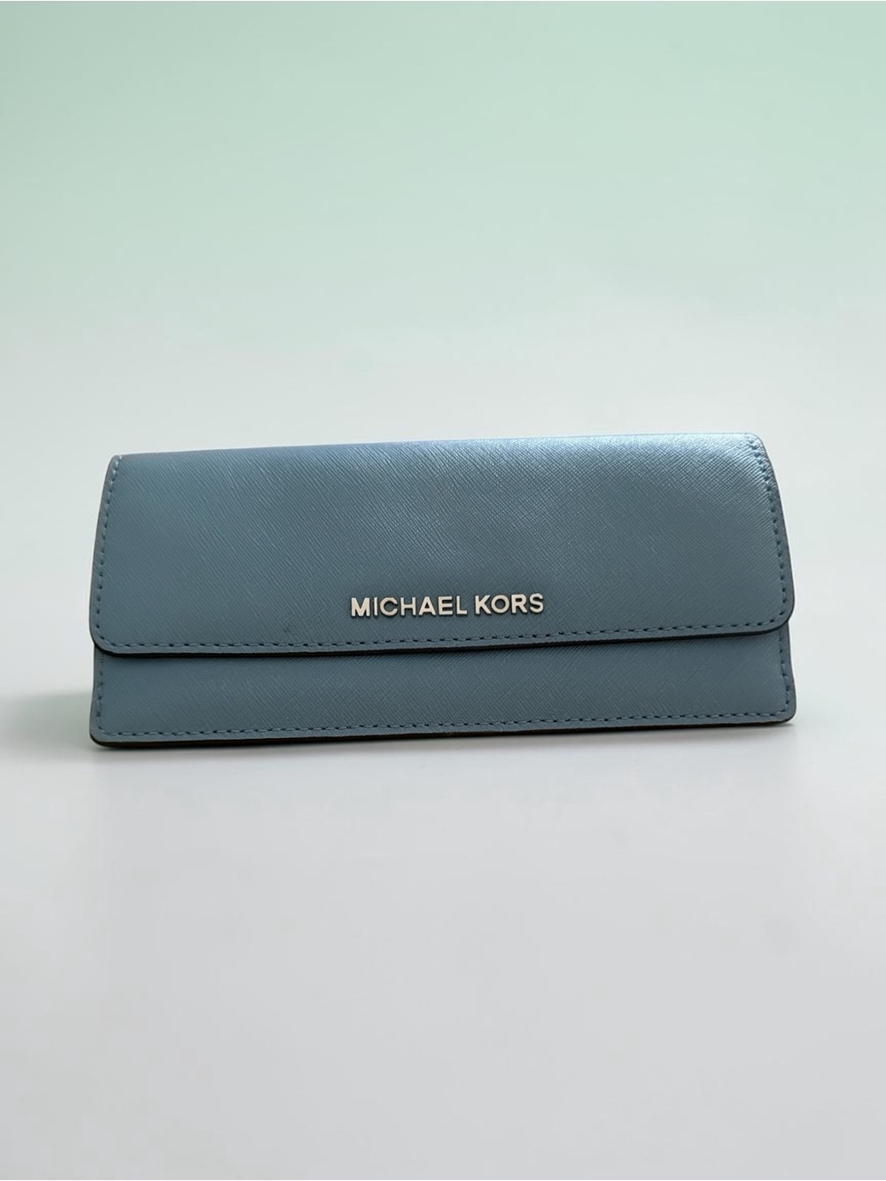 Michael Kors Light Blue Saffiano Leather Wallet